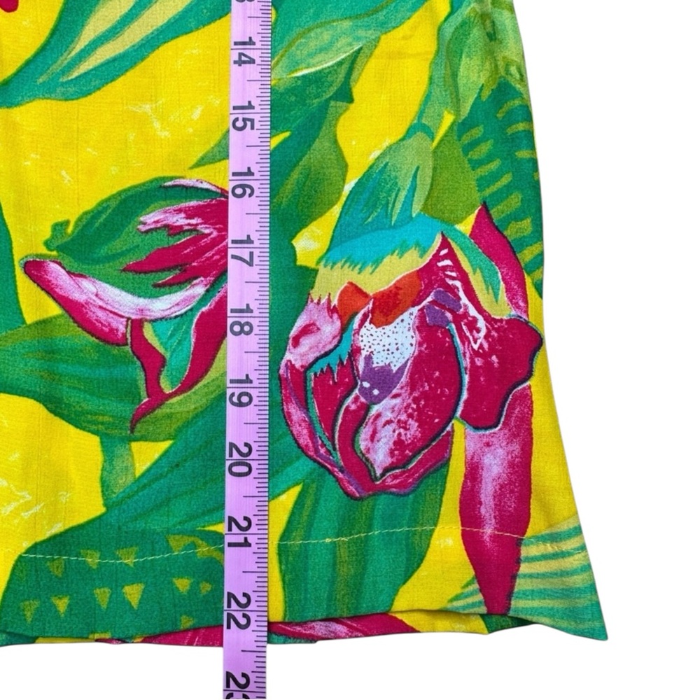 Vintge Karen Kane Tropical Floral Print Top Size 4 B0080 - Picture 7 of 10